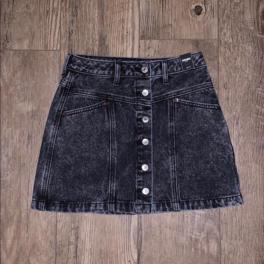 Acid Wash Denim Mini Skirt
